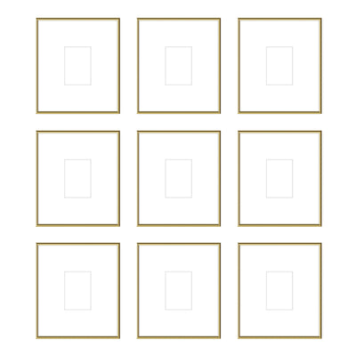 Gallery Wall - The Grids #G907 Ashton (Flat) / Gold Gloss Gallery Walls Made Easy