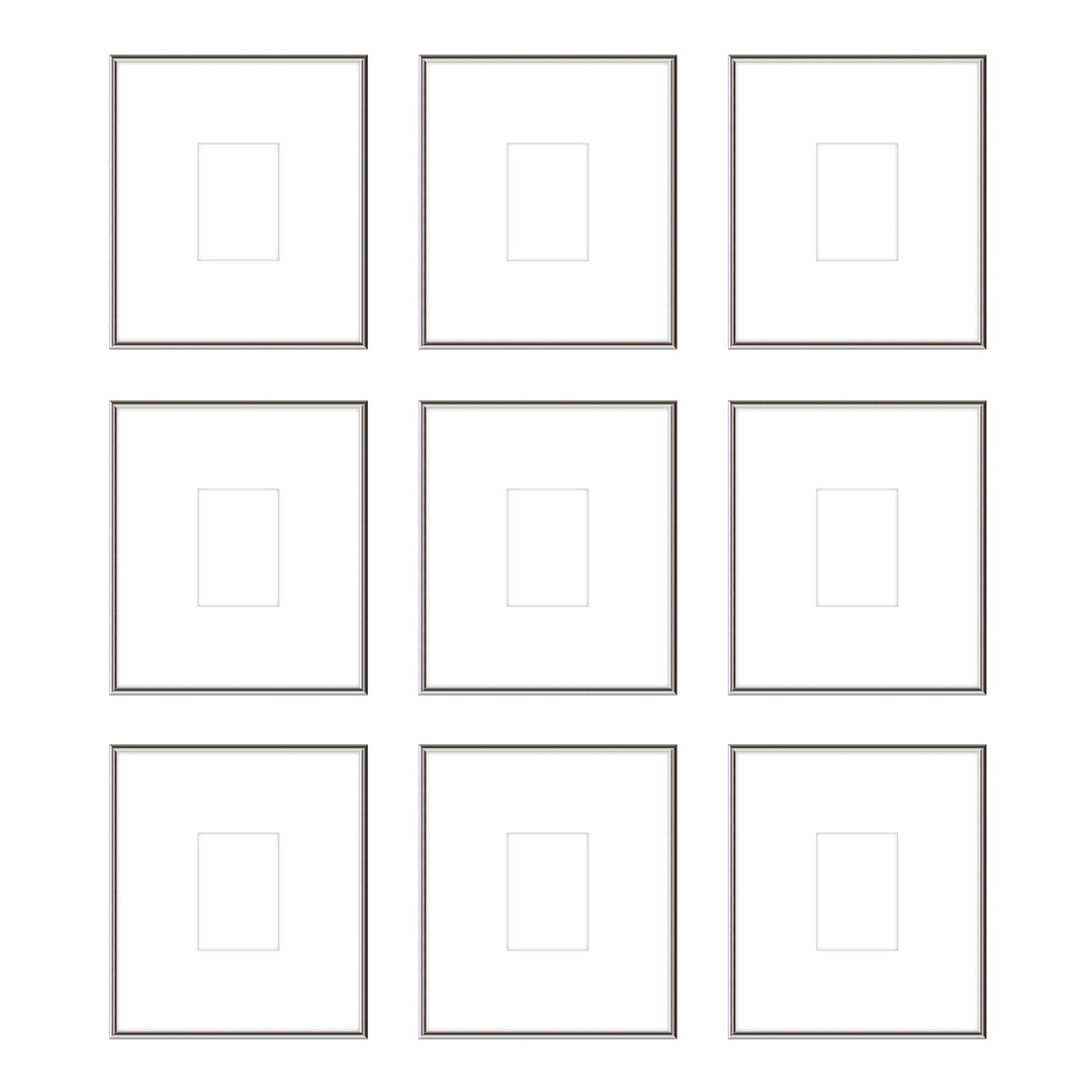 Gallery Wall - The Grids #G907 Ashton (Flat) / Silver Gloss Gallery Walls Made Easy