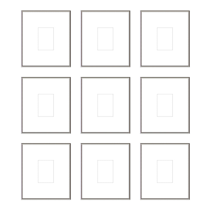 Gallery Wall - The Grids #G907 Ashton (Flat) / Silver Gloss Gallery Walls Made Easy