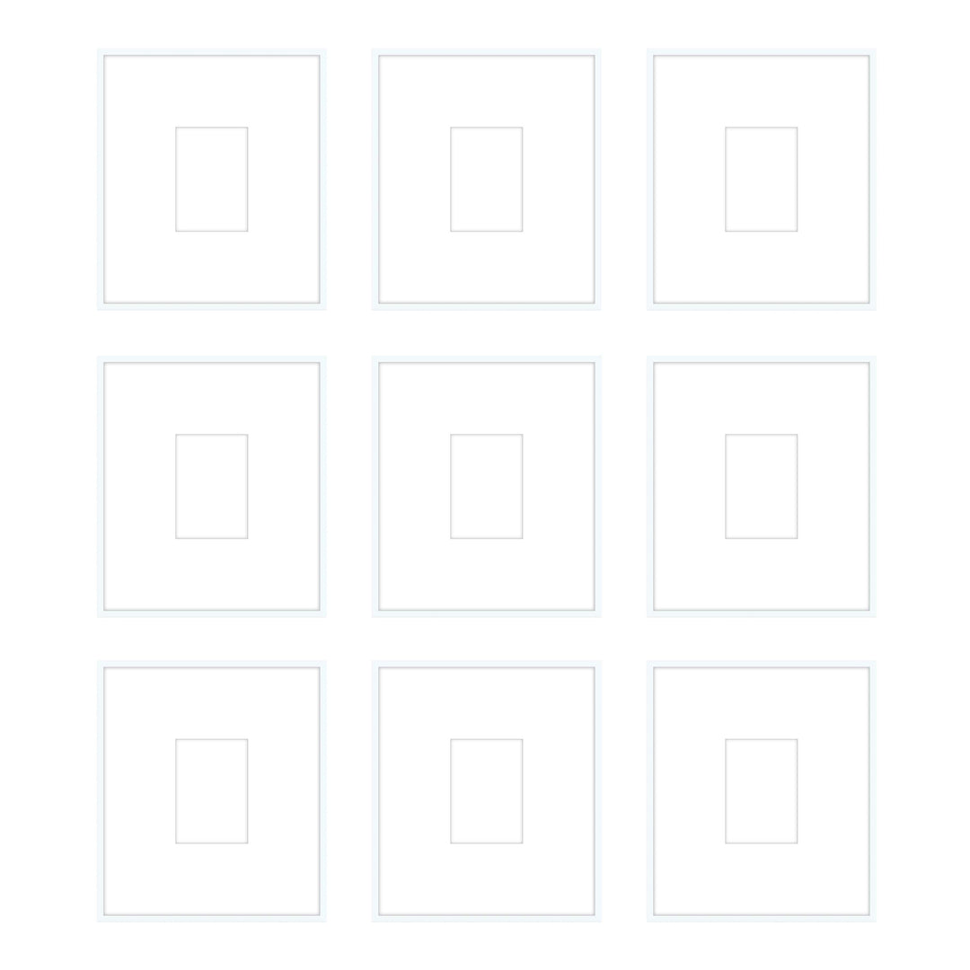 Gallery Wall - The Grids #G907 Ashton (Flat) / White Gallery Walls Made Easy