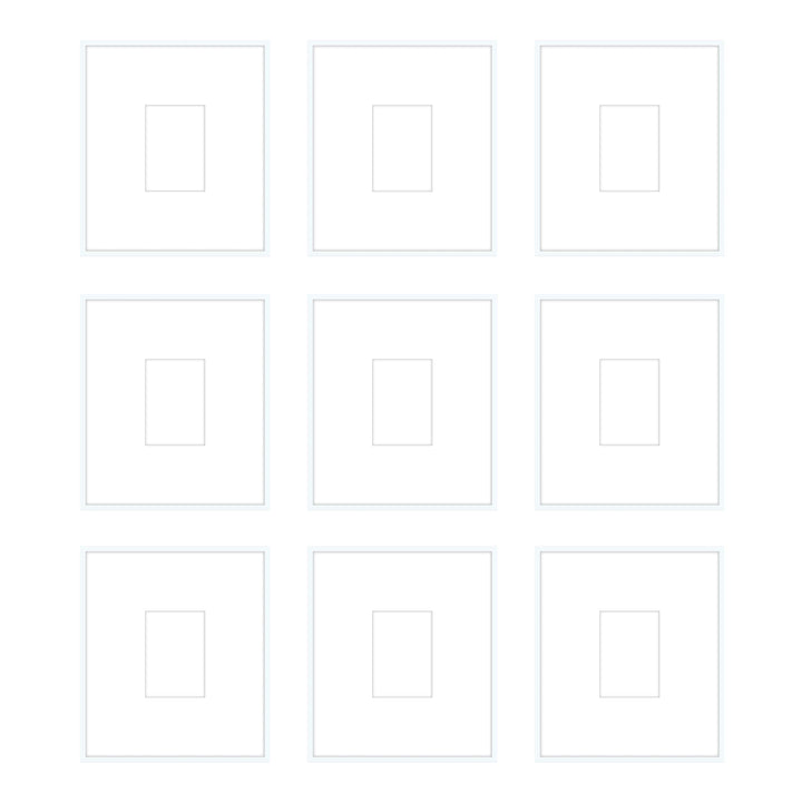 Gallery Wall - The Grids #G907 Ashton (Flat) / White Gallery Walls Made Easy