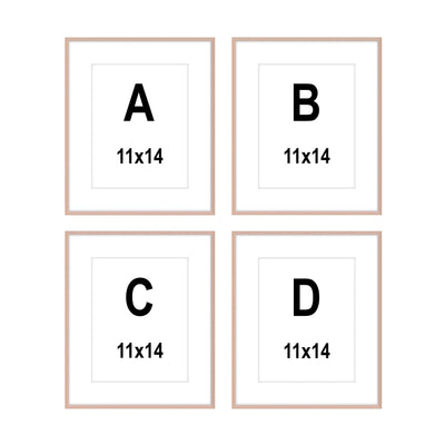 Gallery Wall - The Quads #Q201 Ashton (Flat) / Rose Gold Gallery Walls Made Easy