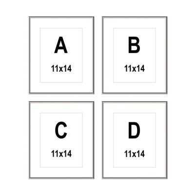 Gallery Wall - The Quads #Q201 Ashton (Flat) / Silver Gloss Gallery Walls Made Easy