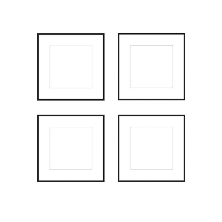 Gallery Wall - The Quads #Q202 Ashton (Flat) / Black Satin Gallery Walls Made Easy