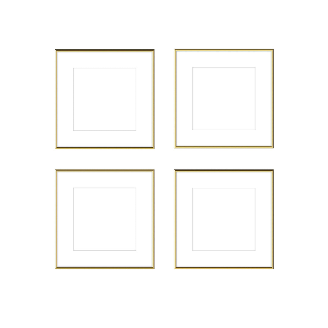 Gallery Wall - The Quads #Q202 Ashton (Flat) / Gold Gloss Gallery Walls Made Easy