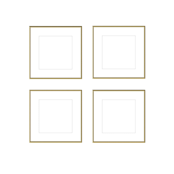 Gallery Wall - The Quads #Q202 Ashton (Flat) / Gold Gloss Gallery Walls Made Easy