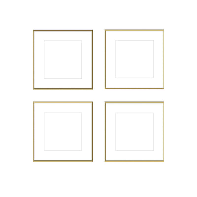 Gallery Wall - The Quads #Q202 Ashton (Flat) / Gold Gloss Gallery Walls Made Easy