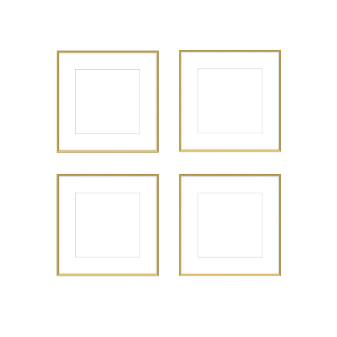 Gallery Wall - The Quads #Q202 Ashton (Flat) / Gold Satin Gallery Walls Made Easy