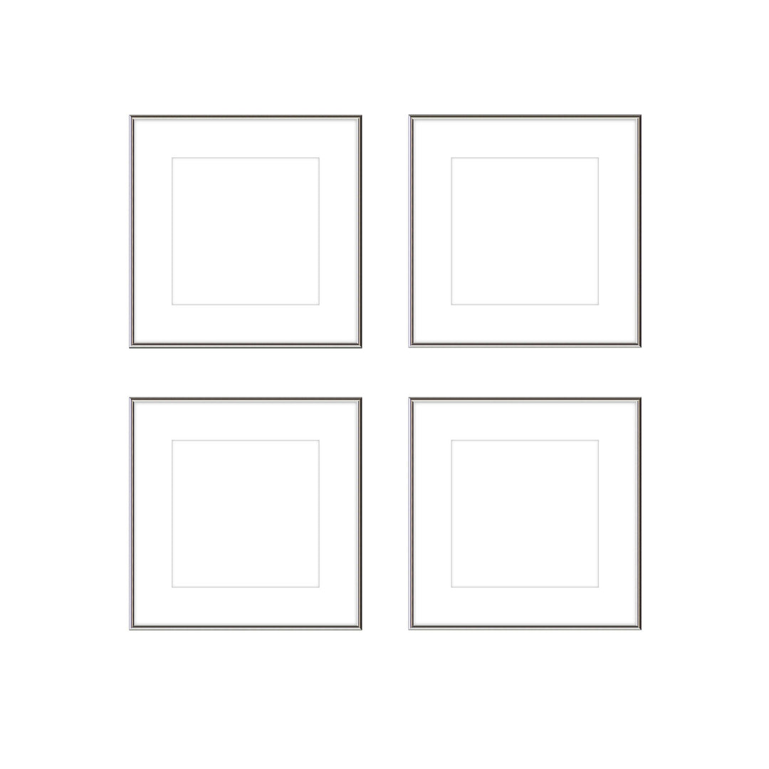 Gallery Wall - The Quads #Q202 Ashton (Flat) / Silver Gloss Gallery Walls Made Easy