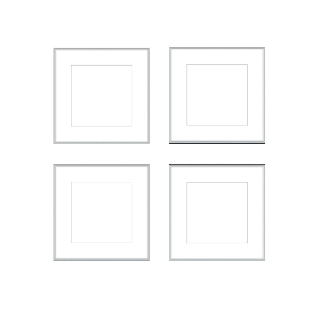 Gallery Wall - The Quads #Q202 Ashton (Flat) / Silver Satin Gallery Walls Made Easy