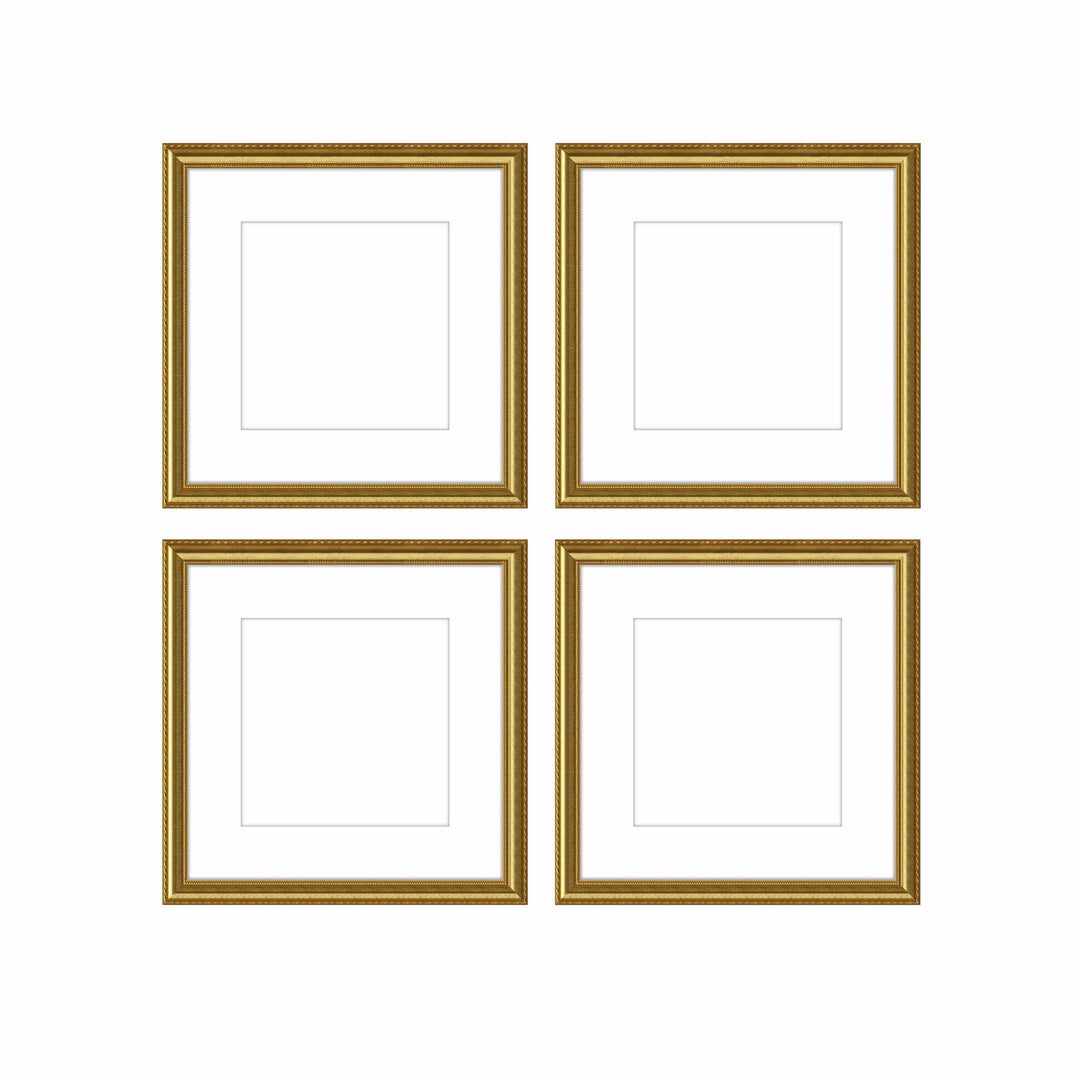 Gallery Wall - The Quads #Q202 Graysen / Gold Satin Gallery Walls Made Easy