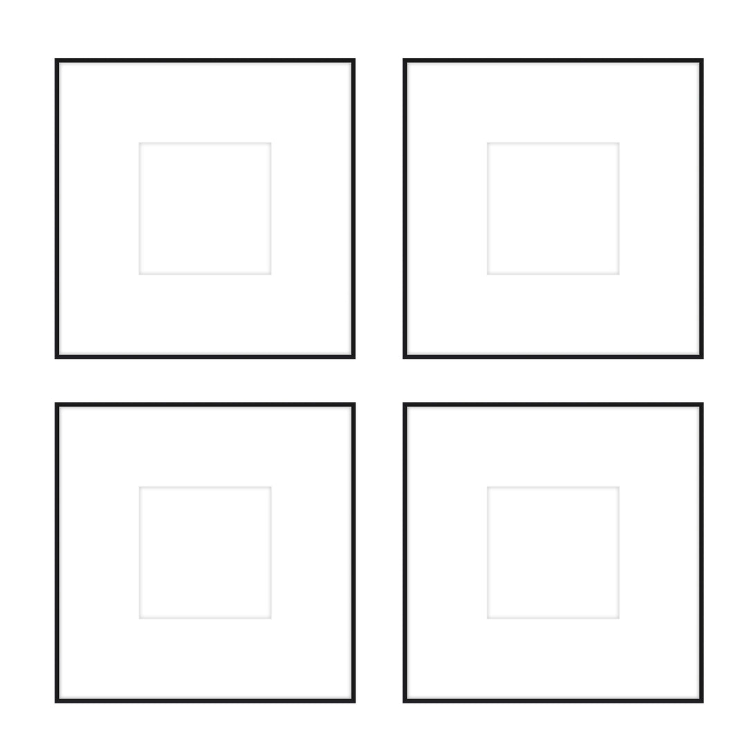 Gallery Wall - The Quads #Q203 Ashton (Flat) / Black Satin Gallery Walls Made Easy