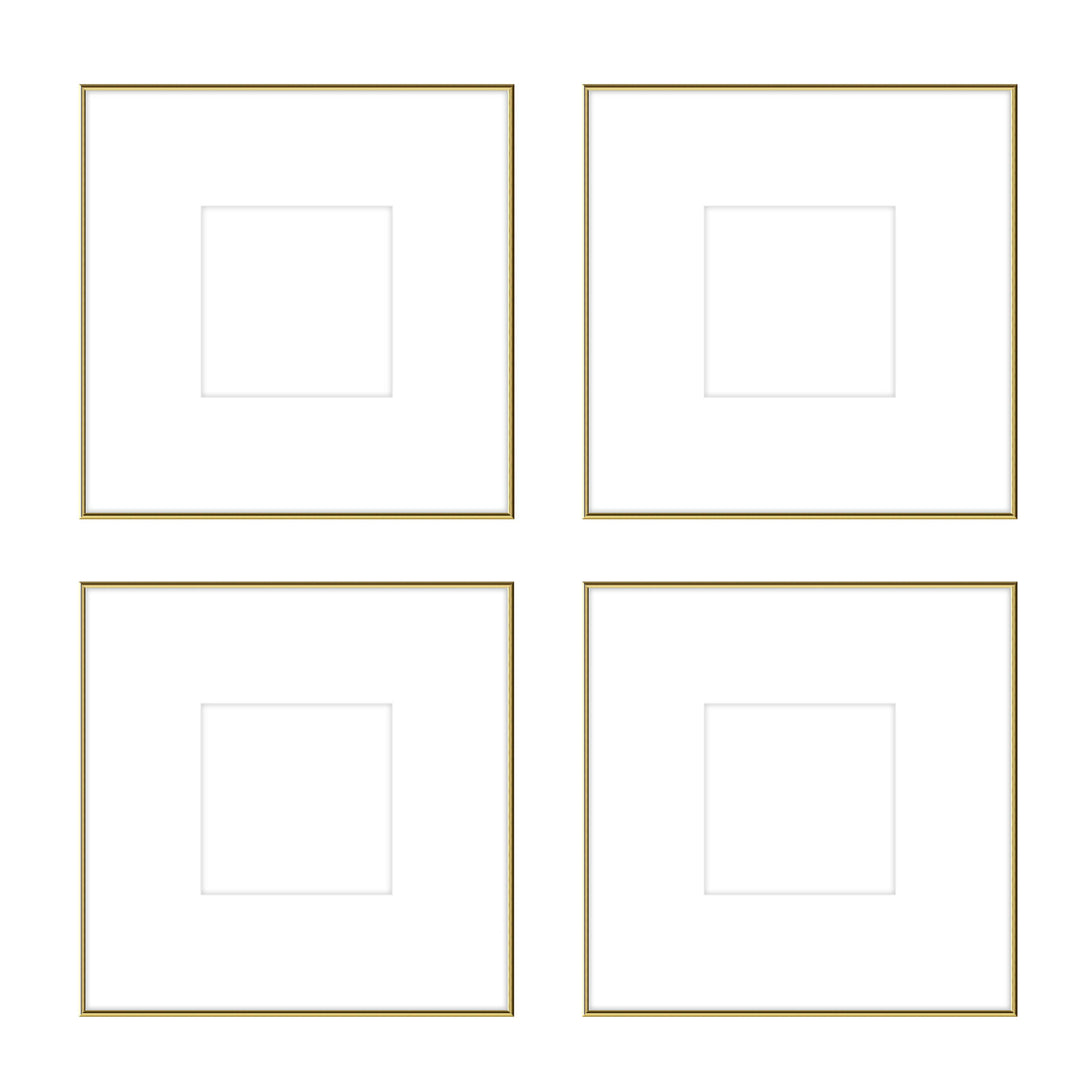 Gallery Wall - The Quads #Q203 Ashton (Flat) / Gold Gloss Gallery Walls Made Easy
