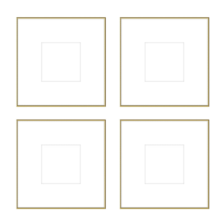 Gallery Wall - The Quads #Q203 Ashton (Flat) / Gold Gloss Gallery Walls Made Easy