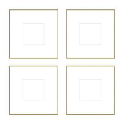 Gallery Wall - The Quads #Q203 Ashton (Flat) / Gold Gloss Gallery Walls Made Easy