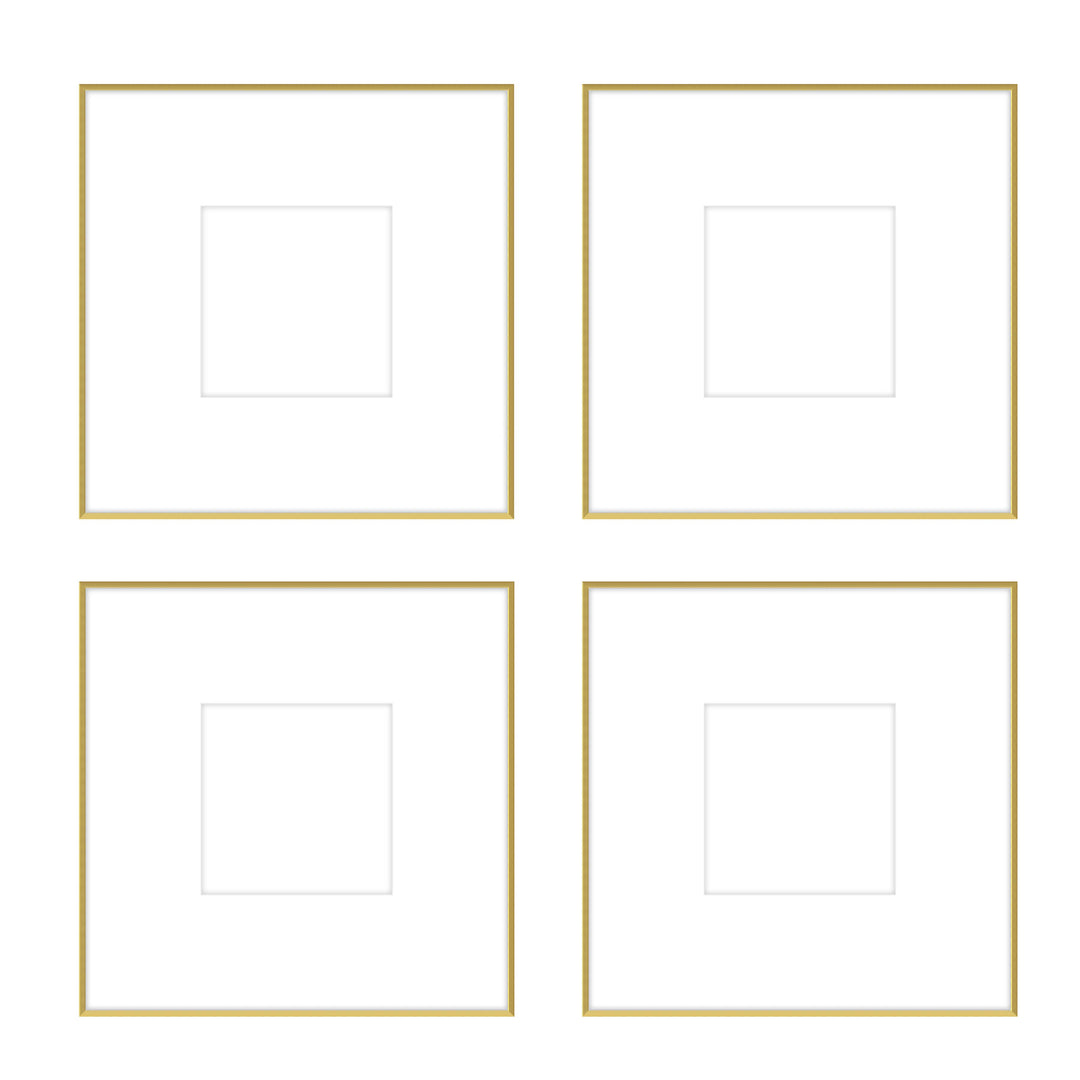 Gallery Wall - The Quads #Q203 Ashton (Flat) / Gold Satin Gallery Walls Made Easy