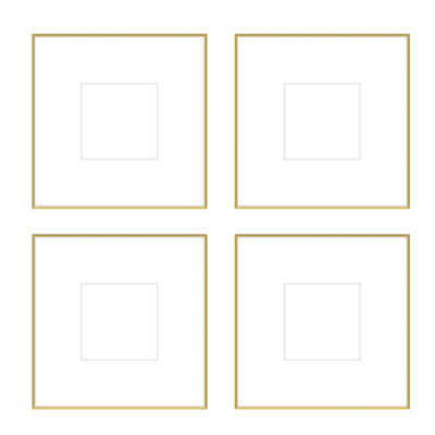 Gallery Wall - The Quads #Q203 Ashton (Flat) / Gold Satin Gallery Walls Made Easy
