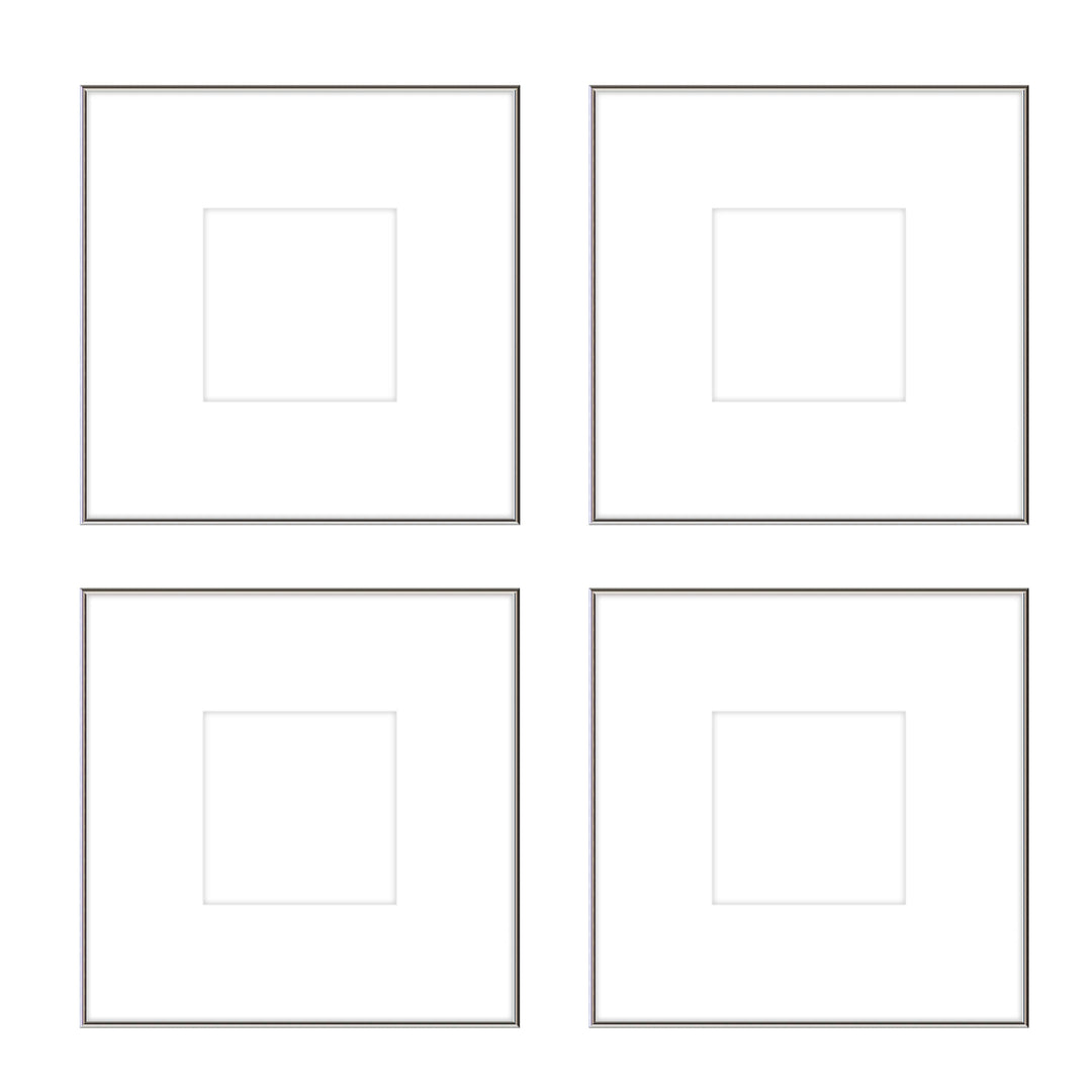Gallery Wall - The Quads #Q203 Ashton (Flat) / Silver Gloss Gallery Walls Made Easy