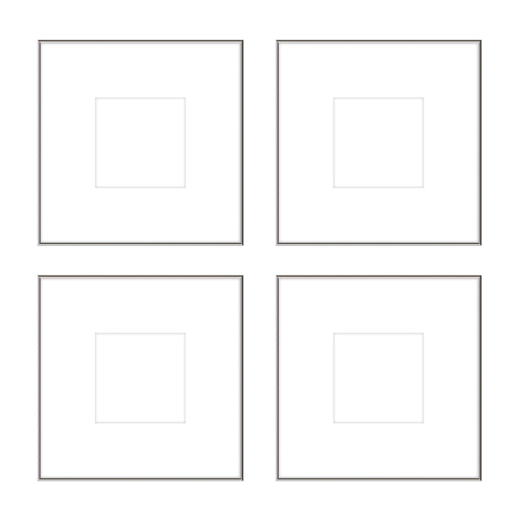 Gallery Wall - The Quads #Q203 Ashton (Flat) / Silver Gloss Gallery Walls Made Easy