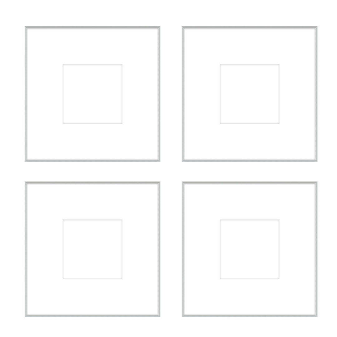 Gallery Wall - The Quads #Q203 Ashton (Flat) / Silver Satin Gallery Walls Made Easy