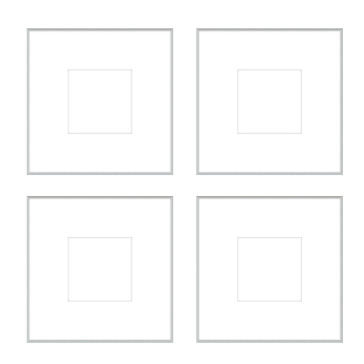 Gallery Wall - The Quads #Q203 Ashton (Flat) / Silver Satin Gallery Walls Made Easy