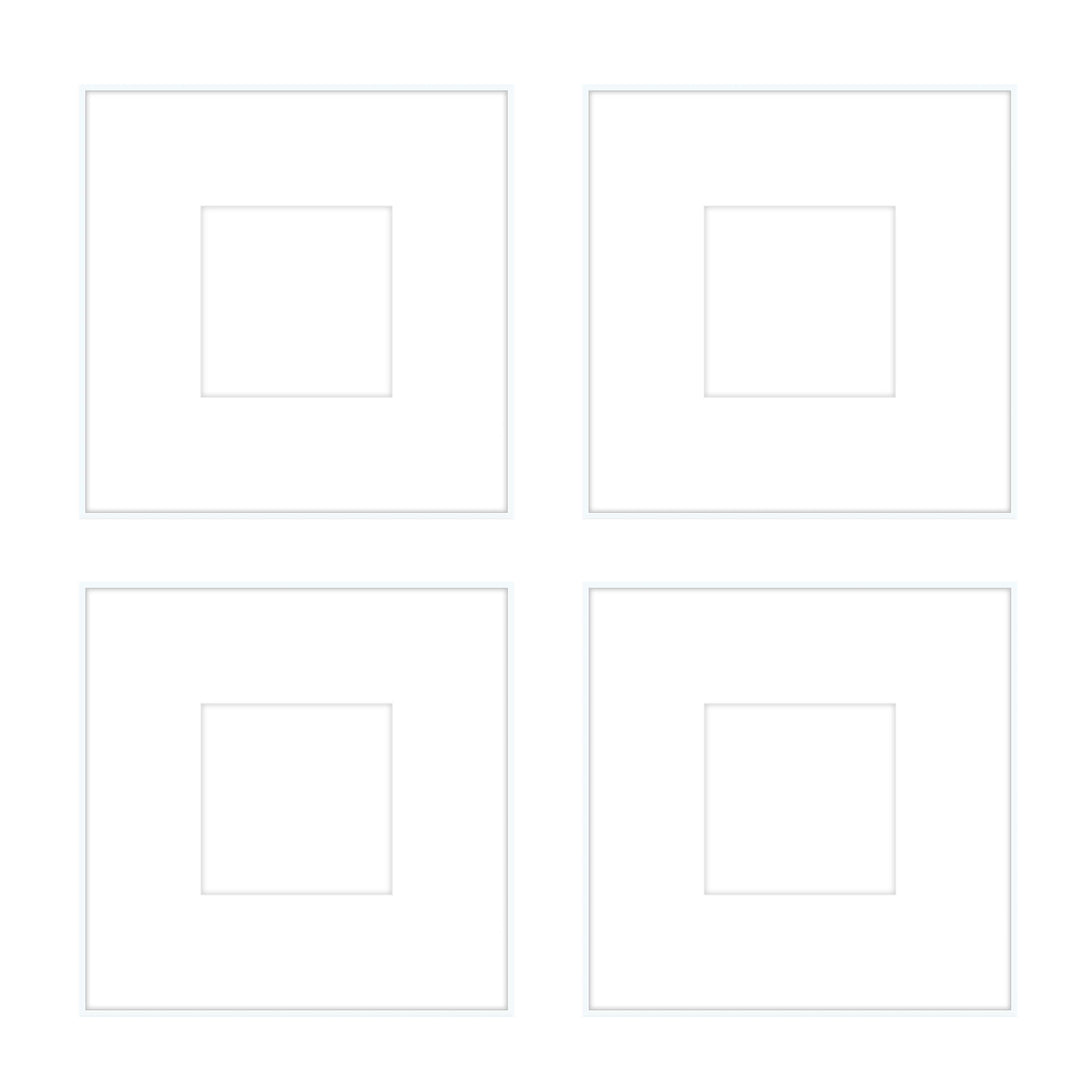 Gallery Wall - The Quads #Q203 Ashton (Flat) / White Gallery Walls Made Easy
