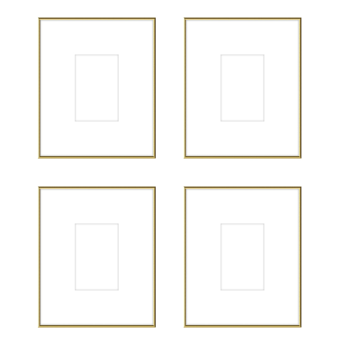 Gallery Wall -The Quads #Q204 Ashton (Flat) / Gold Gloss Gallery Walls Made Easy