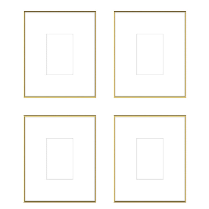 Gallery Wall -The Quads #Q204 Ashton (Flat) / Gold Gloss Gallery Walls Made Easy
