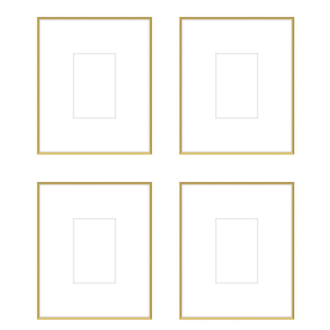 Gallery Wall -The Quads #Q204 Ashton (Flat) / Gold Satin Gallery Walls Made Easy