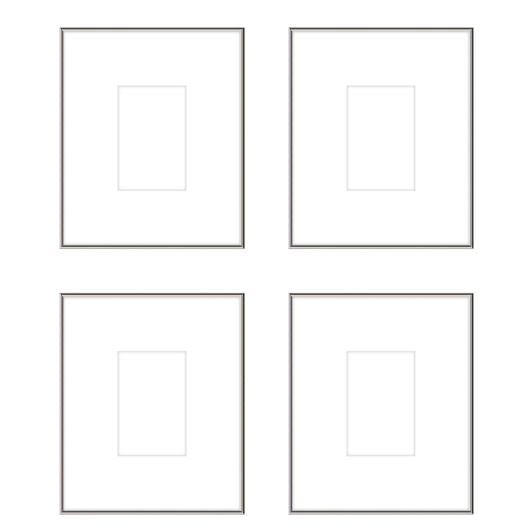 Gallery Wall -The Quads #Q204 Ashton (Flat) / Silver Gloss Gallery Walls Made Easy