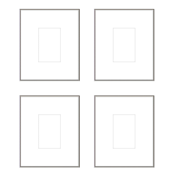Gallery Wall -The Quads #Q204 Ashton (Flat) / Silver Gloss Gallery Walls Made Easy