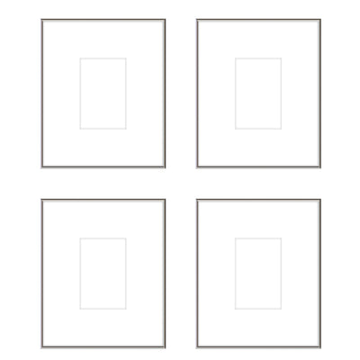 Gallery Wall -The Quads #Q204 Ashton (Flat) / Silver Gloss Gallery Walls Made Easy