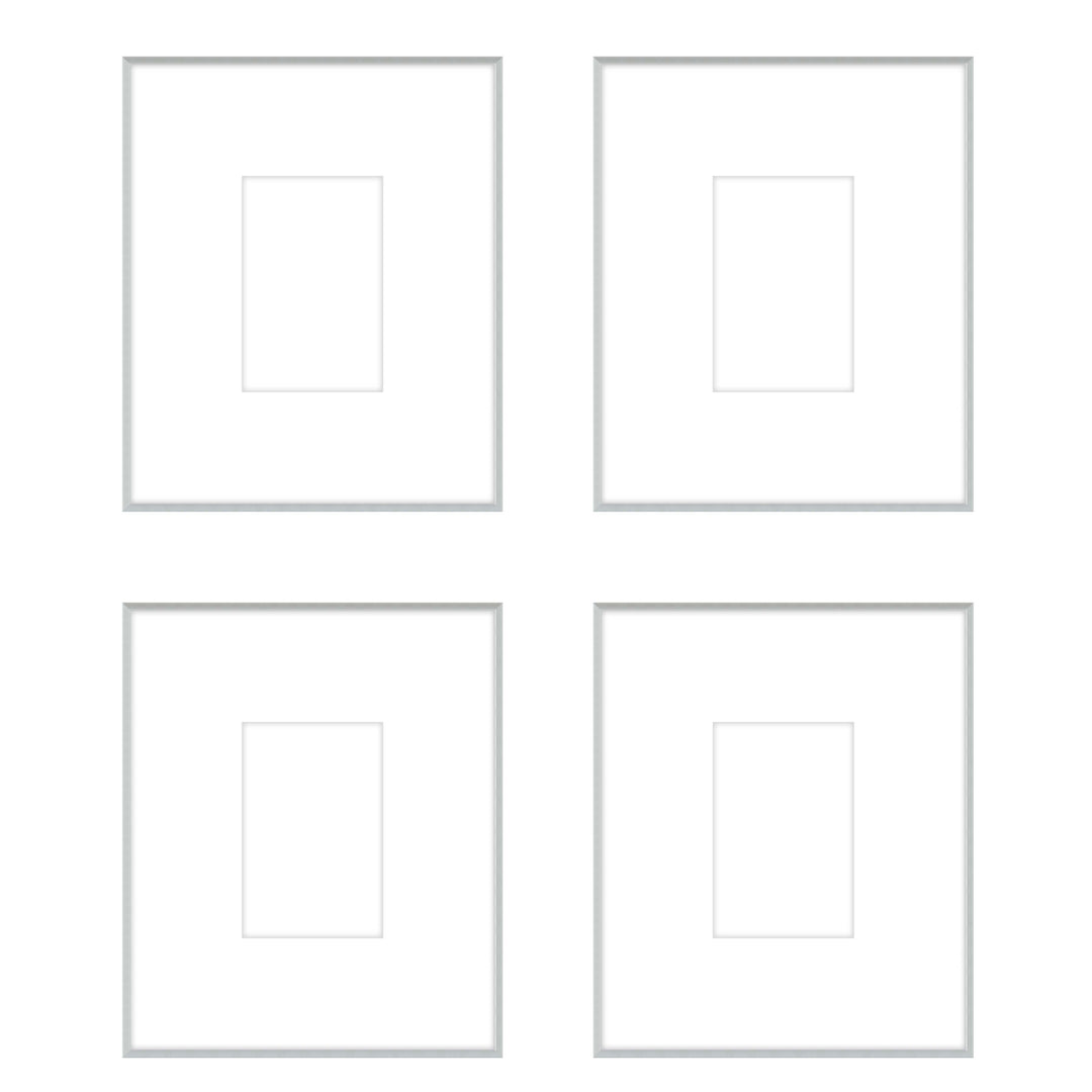Gallery Wall -The Quads #Q204 Ashton (Flat) / Silver Satin Gallery Walls Made Easy