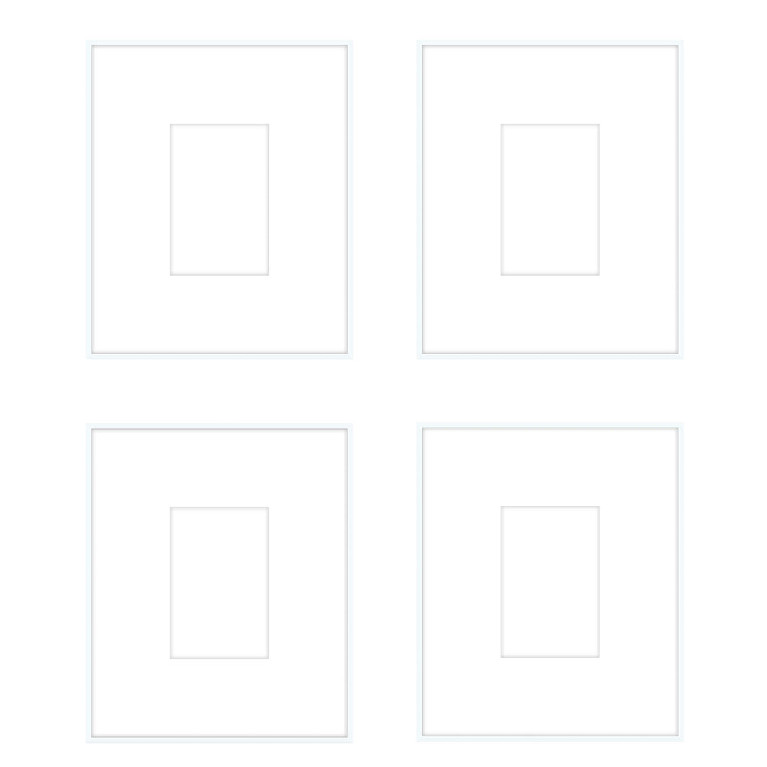 Gallery Wall -The Quads #Q204 Ashton (Flat) / White Gallery Walls Made Easy