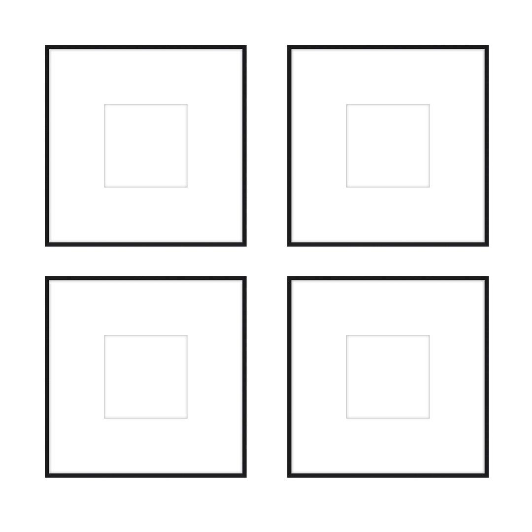 Gallery Wall - The Quads #Q205 Ashton (Flat) / Black Satin Gallery Walls Made Easy