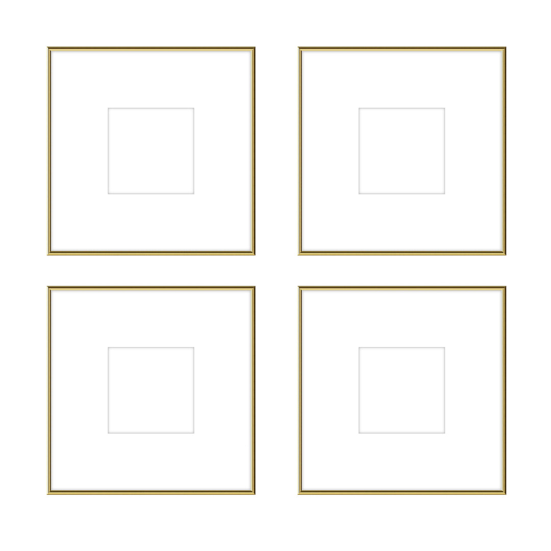 Gallery Wall - The Quads #Q205 Ashton (Flat) / Gold Gloss Gallery Walls Made Easy