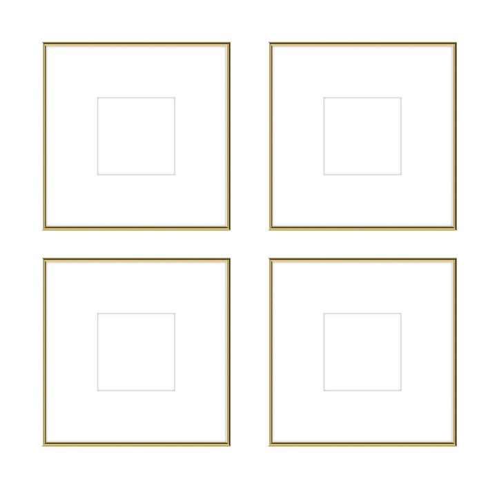Gallery Wall - The Quads #Q205 Ashton (Flat) / Gold Gloss Gallery Walls Made Easy