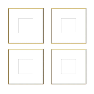 Gallery Wall - The Quads #Q205 Ashton (Flat) / Gold Gloss Gallery Walls Made Easy