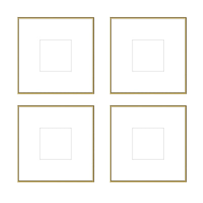 Gallery Wall - The Quads #Q205 Ashton (Flat) / Gold Gloss Gallery Walls Made Easy