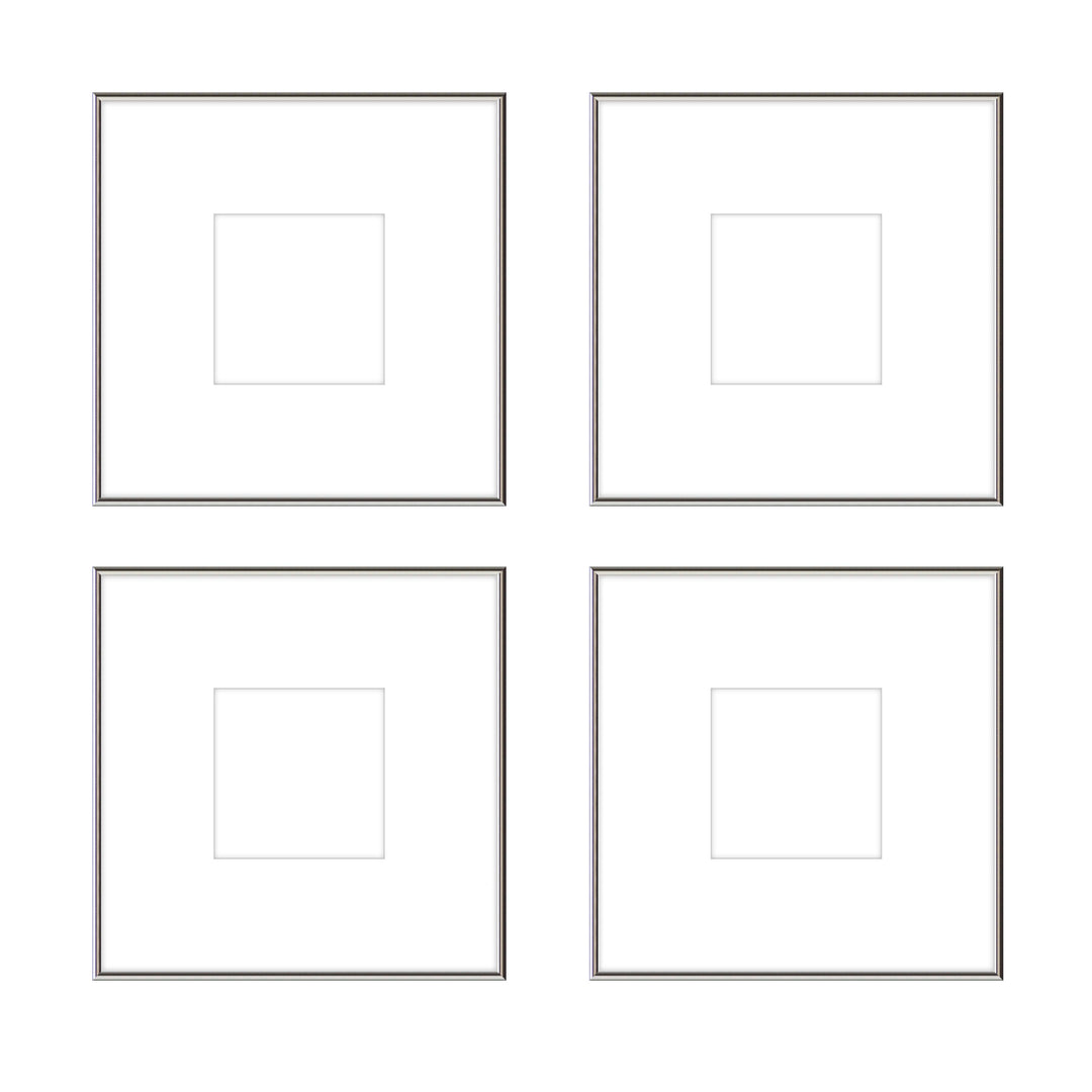 Gallery Wall - The Quads #Q205 Ashton (Flat) / Silver Gloss Gallery Walls Made Easy