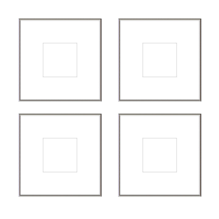 Gallery Wall - The Quads #Q205 Ashton (Flat) / Silver Gloss Gallery Walls Made Easy