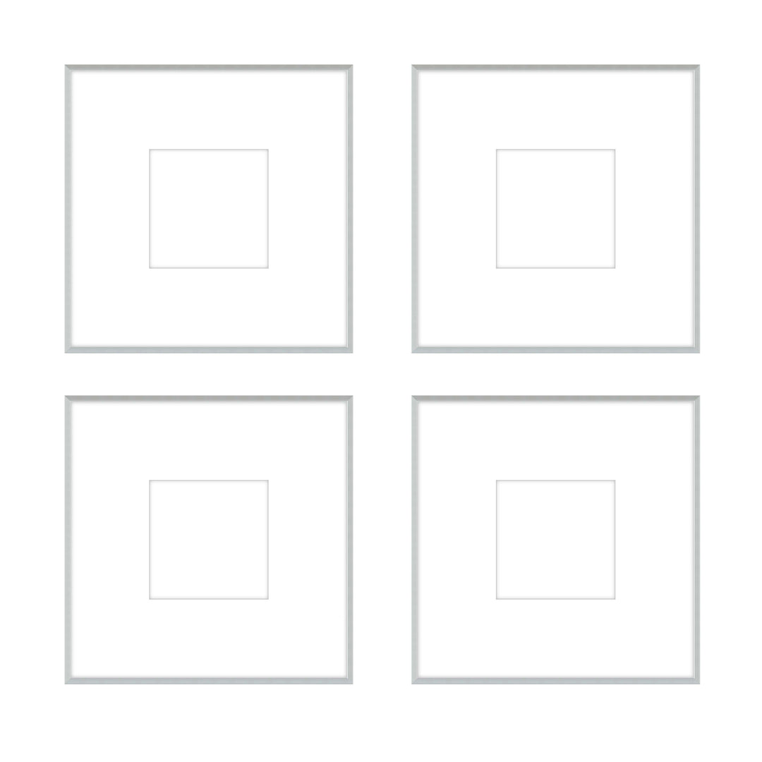 Gallery Wall - The Quads #Q205 Ashton (Flat) / Silver Satin Gallery Walls Made Easy