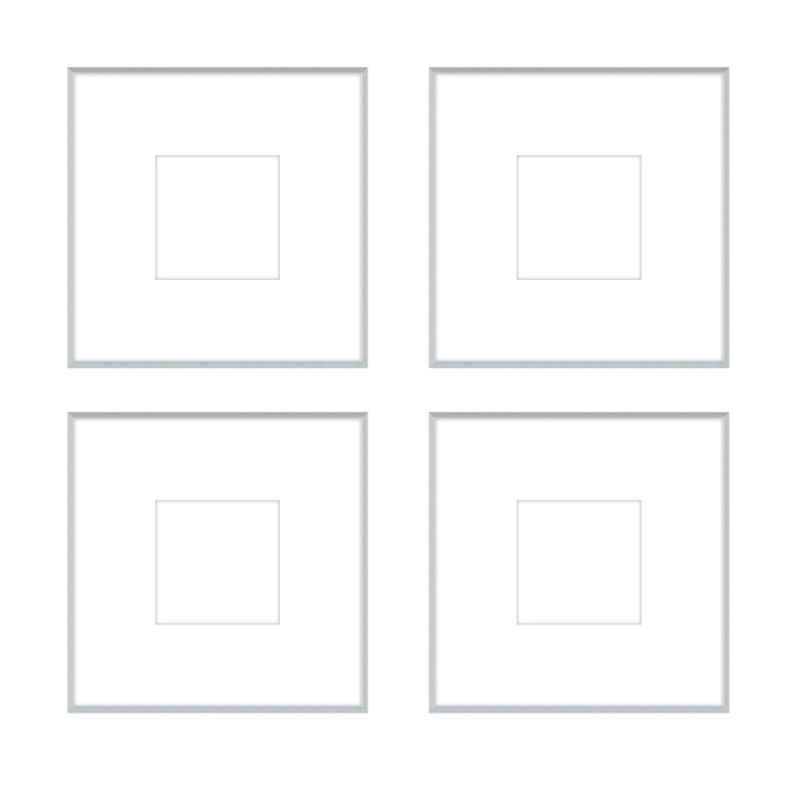 Gallery Wall - The Quads #Q205 Ashton (Flat) / Silver Satin Gallery Walls Made Easy