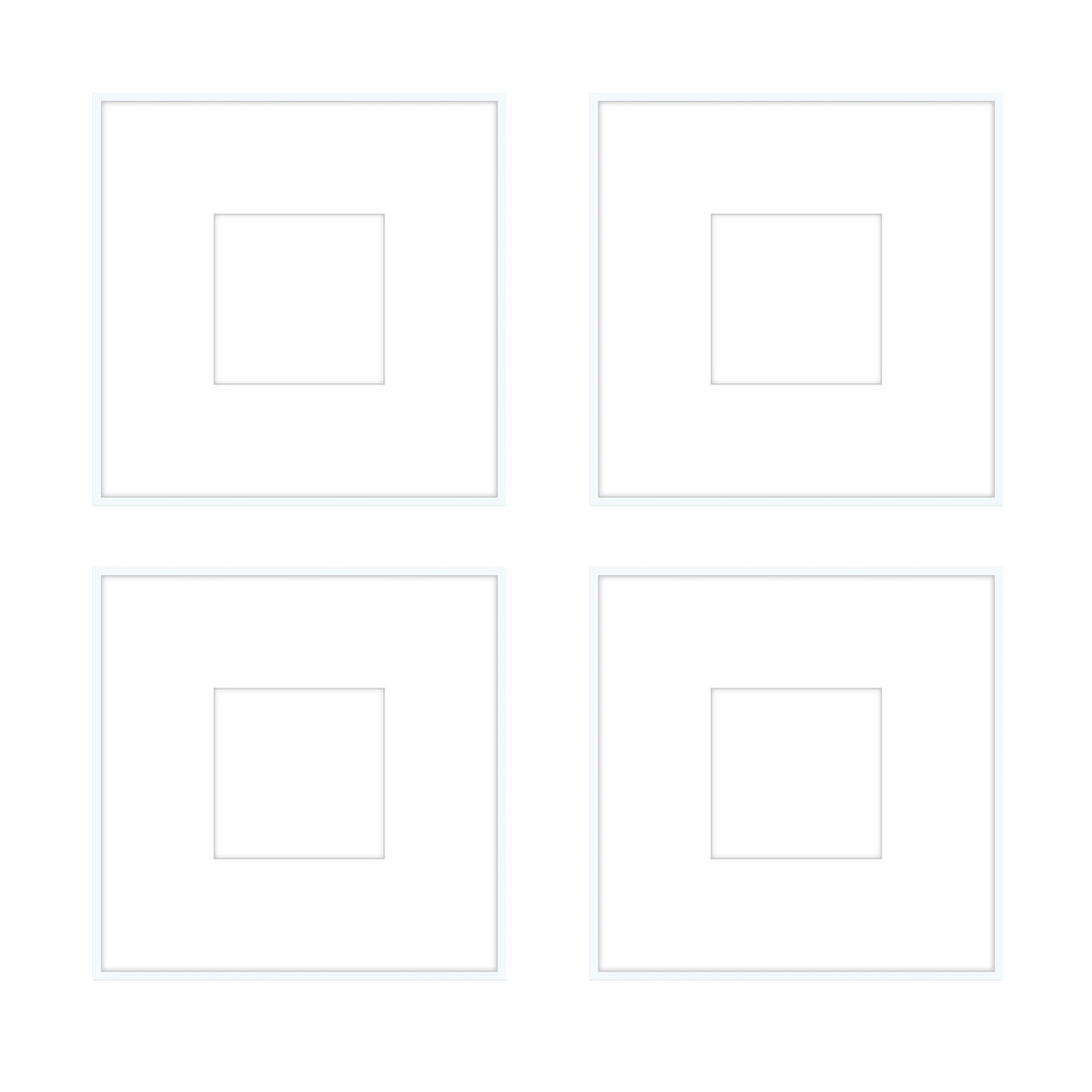 Gallery Wall - The Quads #Q205 Ashton (Flat) / White Gallery Walls Made Easy