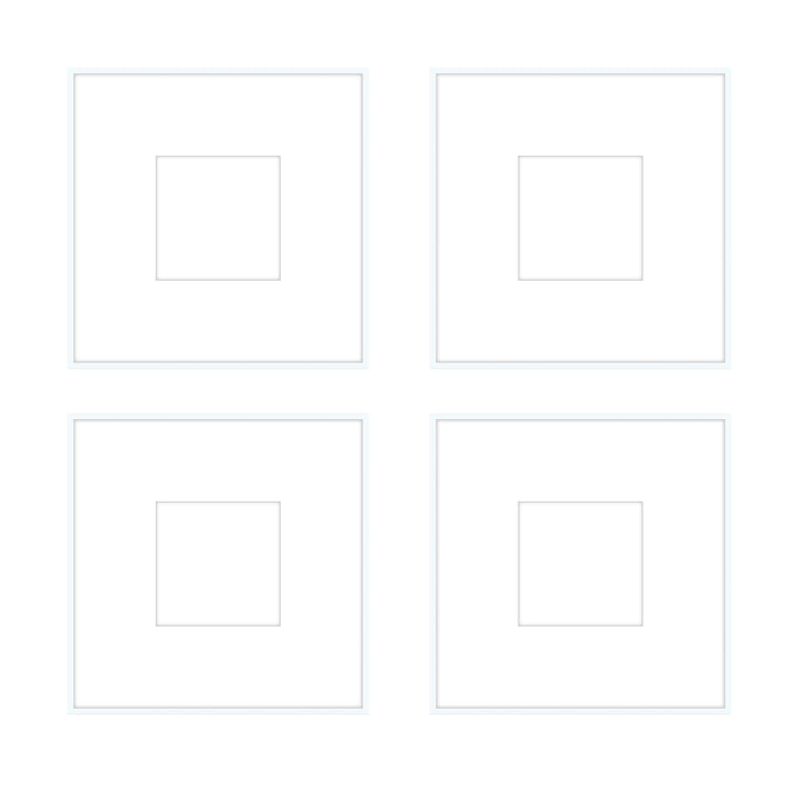 Gallery Wall - The Quads #Q205 Ashton (Flat) / White Gallery Walls Made Easy
