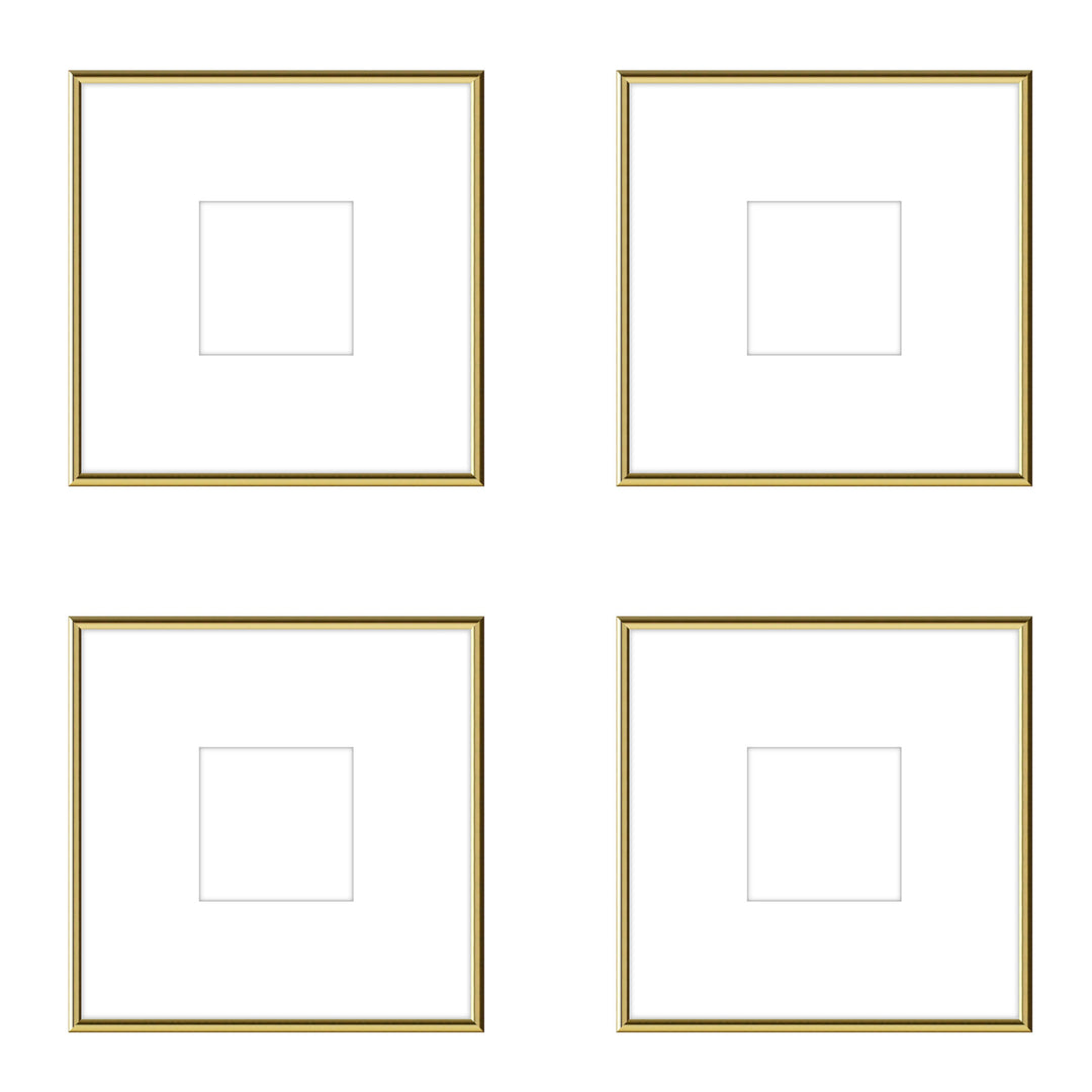 Gallery Wall - The Quads #Q206 Ashton (Flat) / Gold Gloss Gallery Walls Made Easy