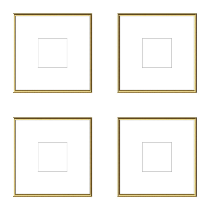 Gallery Wall - The Quads #Q206 Ashton (Flat) / Gold Gloss Gallery Walls Made Easy