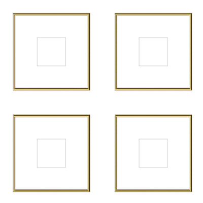 Gallery Wall - The Quads #Q206 Ashton (Flat) / Gold Gloss Gallery Walls Made Easy