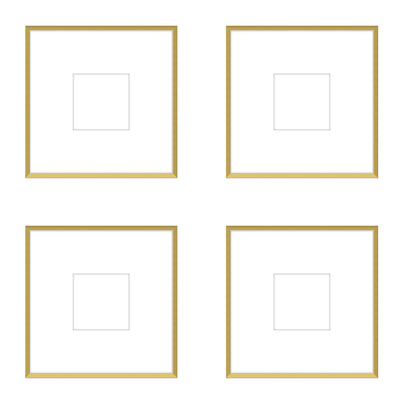 Gallery Wall - The Quads #Q206 Ashton (Flat) / Gold Satin Gallery Walls Made Easy