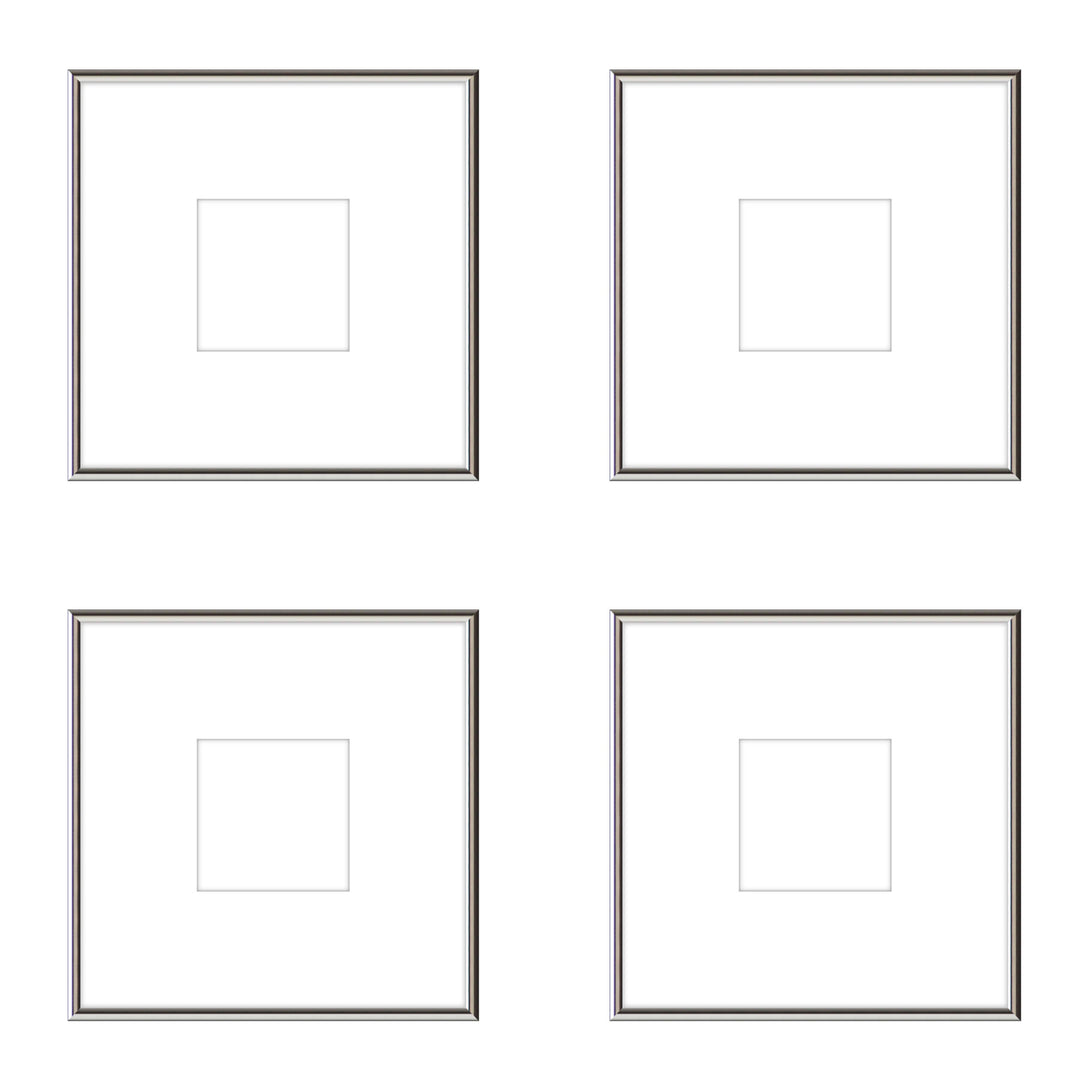 Gallery Wall - The Quads #Q206 Ashton (Flat) / Silver Gloss Gallery Walls Made Easy